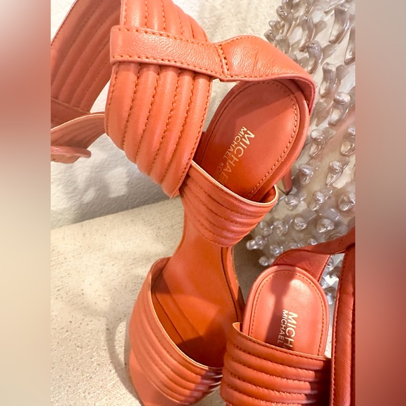 Michael Kors Orange Remi Crisscross Straps High Heel Dress Sandal Size 7.5 - Picture 5 of 8